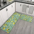 thumbnail image 3 of Lemon Teal Kitchen Rugs and Mats Sets Of 2,Kitchen Decoration Rugs,Rubber Backing Non-Slip Floor Mat for Sink Washable Waterproof Laundry Room Runner Rugs, 3 of 7