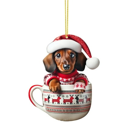 

2D Christmas Pendant Decoration Christmas Tree Double Printed Acrylic Flat Pendant Decoration Interesting Decoration For Christmas E Ceramic Eggs Easter Chicks Decorations for The Home Car Chandelier