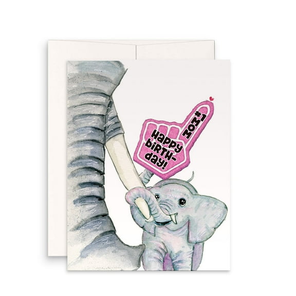 Happy Birthday Card with Cute Elephant Design – Blank Inside with Envelope – Perfect for All Ages, Birthday Wishes, Fun Celebrations, Gender-Neutral Gift
