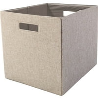 Better Homes & Gardens Fabric Cube Storage Bin (12.75" x 12.75") - Tan