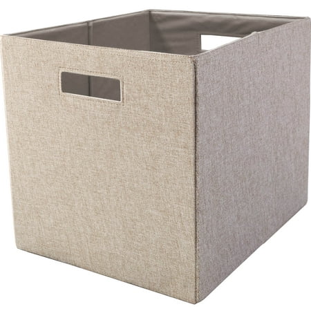 Better Homes & Gardens 12.75" Fabric Cube Storage Bin, Tan