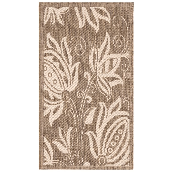 Safavieh Courtyard Crystal Floral Indoor/Outdoor Area Rug, Brown/Natural, 2' x 3'7"