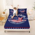 thumbnail image 3 of Manfei American Flag Queen Sheets, 1776-2026 250th Birthday Queen Sheet Sets, Navy Blue, Navy Reversible 4-Piece (1 Flat Sheet, 1 Fitted Sheet and 2 Pillowcases), 3 of 6