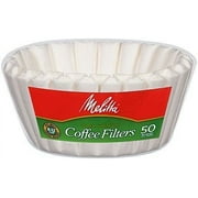 Melitta 8-12 Cup Basket Coffee Filters Paper White, 50 Count, 2 Pack