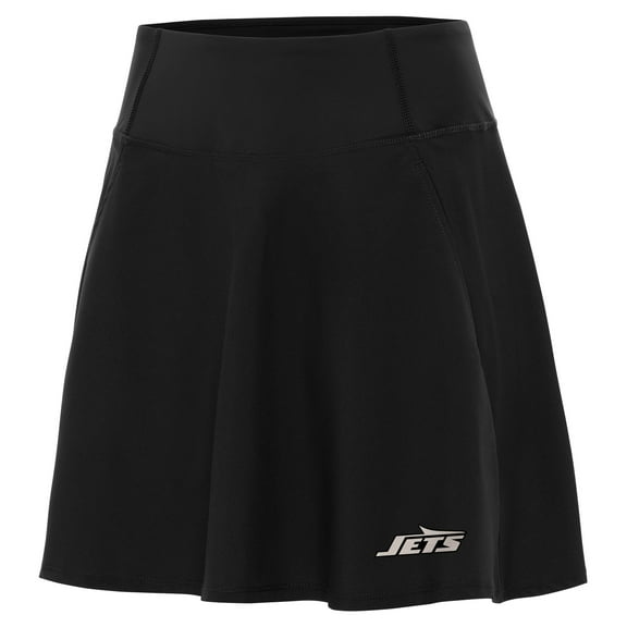 Women's Antigua Black New York Jets  Brushed Carbon Chip Skort