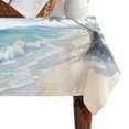 thumbnail image 4 of Summer Beach Palm Tree Table Cloth Waterproof Tablecloths, Blue Coastal Tropical Ocean Tablecloth Dining Table Cover for Kitchen Party Tabletop Outdoor, Rectangle Tablecloth 60x84 Inch, 4 of 9