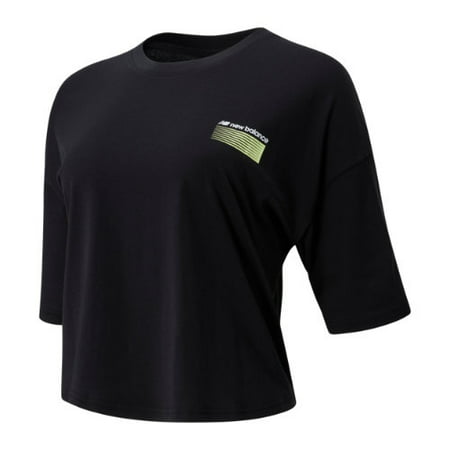 New Balance Ss Opticks Boxy T Womens Active Shirts & Tees Size XL, Color: Black