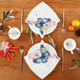 thumbnail image 4 of WOBOGO Blue Butterfly Pink Floral Cloth Napkins 1 Piece Soft Elegant Touch Durable Absorbent Quick Drying for Elegant Dining, 4 of 8