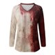thumbnail image 3 of MHFRRA Camiseta de Manga Larga con Estampado de Manchas de Sangre para Mujer, Estilo Informal, para Fiesta de Halloween, con Cuello Alto, para Primavera, Verano y Otoño. Rosa, 3 of 3