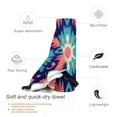 thumbnail image 3 of YFYANG Adult Microfiber Portable Travel Towel, Ikat Geometric Floral Quick Dry Towel with Hiking Buckle PVC Pouch, 16" x 31.5", 3 of 6