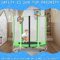 thumbnail image 3 of ACWARM HOME 5FT Toddler Trampoline For Kids 60" Mini Size Indoor&Outdoor With Safety Net Gift for Boys & Girls 440Lbs,Green, 3 of 8