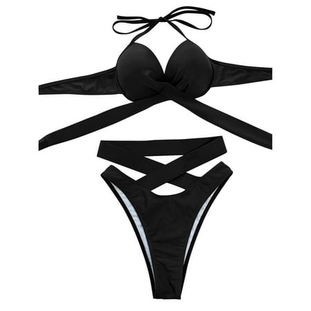 

KI-8jcuD Swimsuits For Women Woman Bikini Solid Women S Split Swimsuit High Waist Strap Swimsuit Bathing Suites Womens Extra Large Swim Shorts For Juniors Bikini Sports Bra Top Jr Swimsuits For Teen