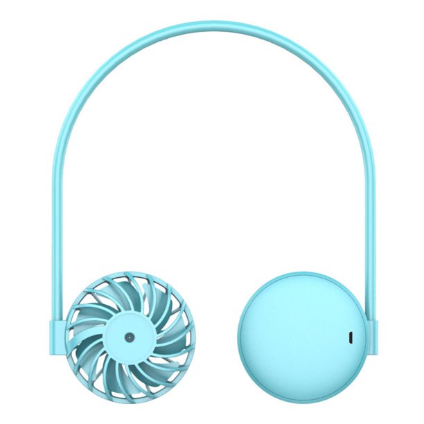 Ventilador personal Ventilador de enfriamiento de cuello colgante recargable de 5 vatios Enfriador de aire portátil ajustable de 360 °, azul kenally HA004905-02B