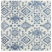 SAFAVIEH Aspen Celandine Geometric Wool Area Rug, Grey/Navy, 7' x 7' Square
