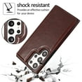 thumbnail image 3 of Compatible with Samsung Galaxy S25 Ultra Case, with PU Leather Credit Card Holder Magnetic Back Stand Cell Accessories Flip Purse Slim Design Phone Cover for Galaxy S25 Ultra Women Men, Brown, 3 of 14