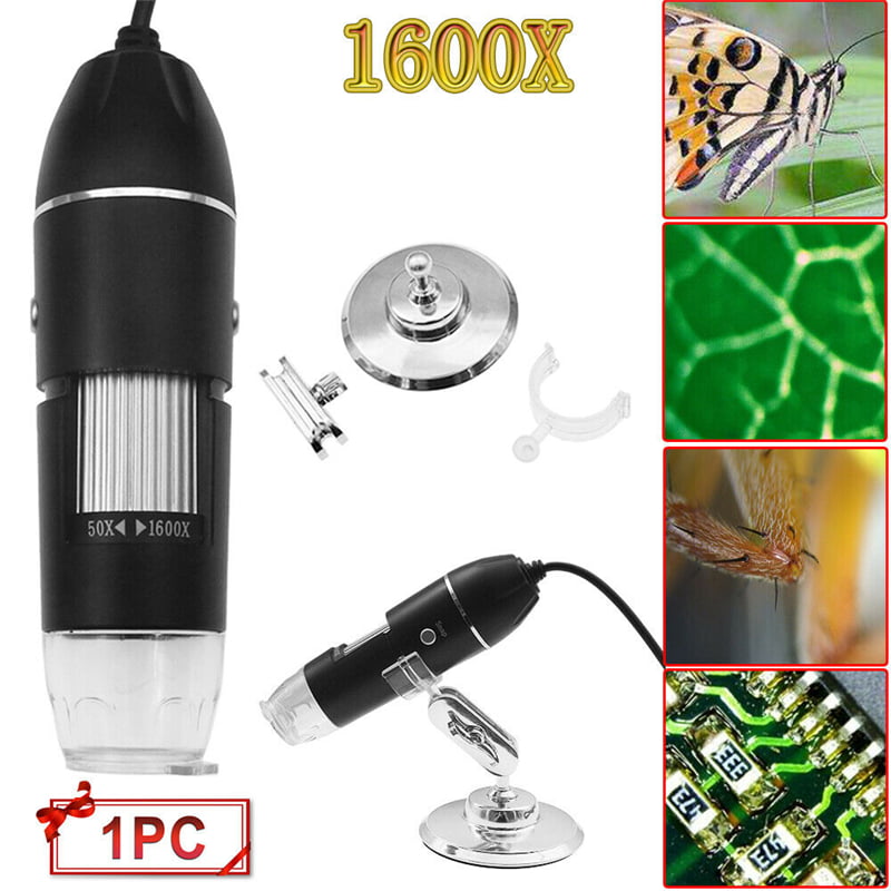 1600X Digital Microscope USB Endoscope Camera 8 LED Mini Digital Microscope Compatible with Window 7 8 10 Android Linux 