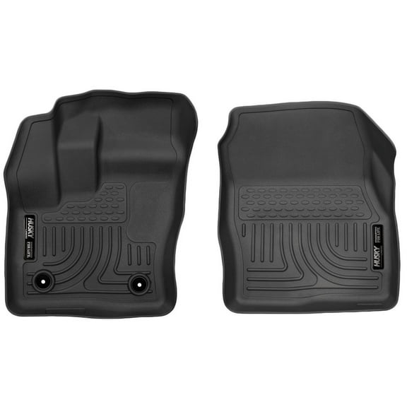 Husky Liners 18321 Weatherbeater Floor Mats Fit 2014-2019 Ford Transit Connect w/ 2nd Row Bench/Bucket Seats Front Row Liners 2pc Black