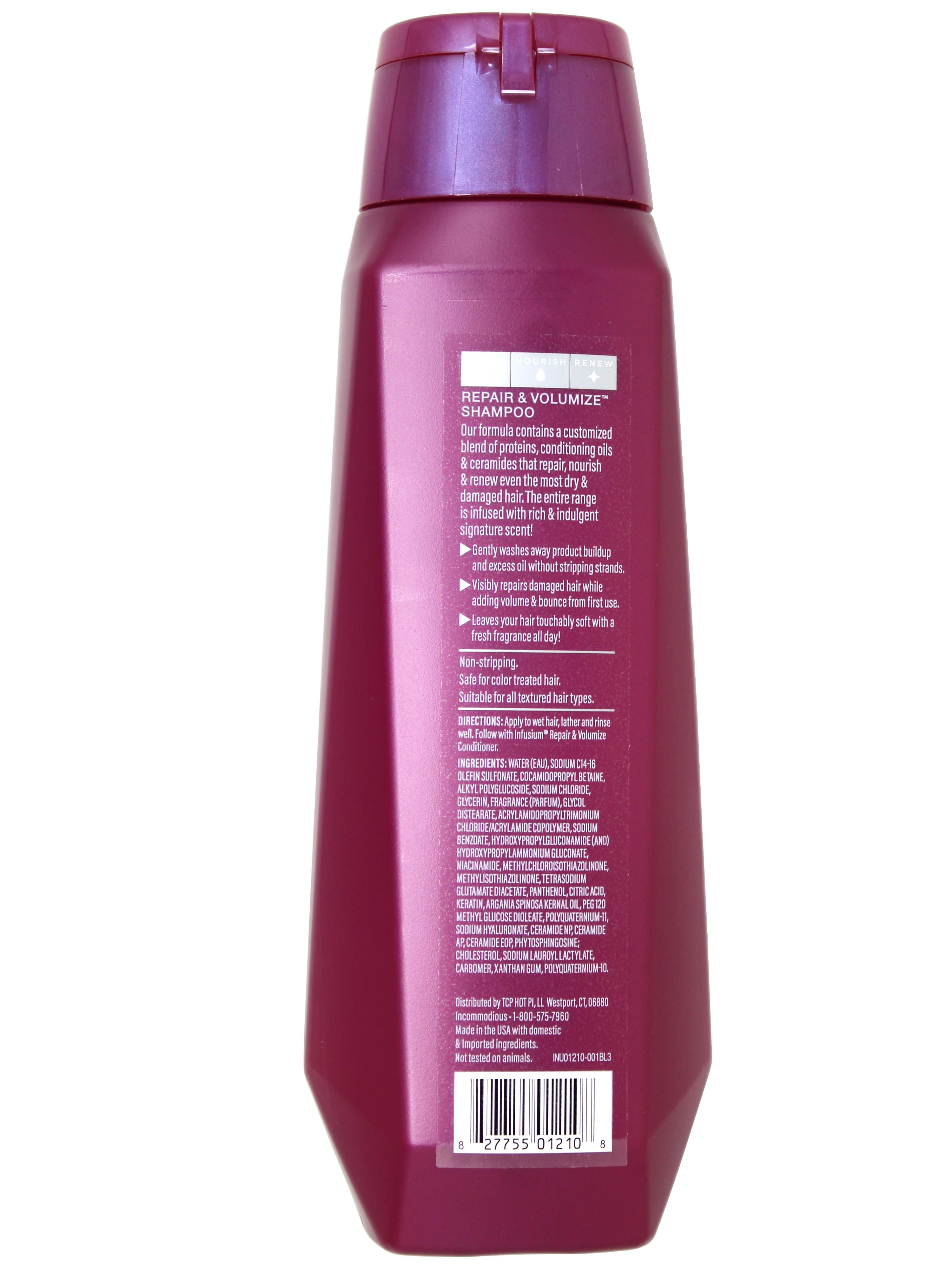 INFUSIUM Shampoo Repair & Volumize, Repair/Nourish/ Renew Shampoo, Collagen, Building Peptides & Hyaluronic Acid for Dry  & Damaged Hair, 13.5 FL OZ (Pack of 4)