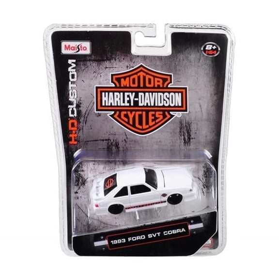 1993 Ford SVT Cobra White Harley Davidson 1/64 Diecast Model Car by Maisto