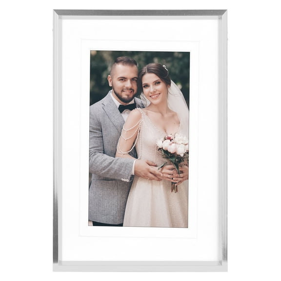 REGALWOVEN Metal Picture Stylish Tabletop Display Frame for Wedding Photos and Posters Family Decor Silver 4x6