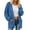 Blue, variant on Womens Cardigan Long Loose Fit Sweater Open Front Knit Pocket For Autumn Soft Casual Wear Light Weight Cardigan