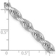 thumbnail image 4 of Solid 14K White Gold 5.2mm Diamond-cut Quadruple Rope Lobster Lock Chain - 30", 4 of 8