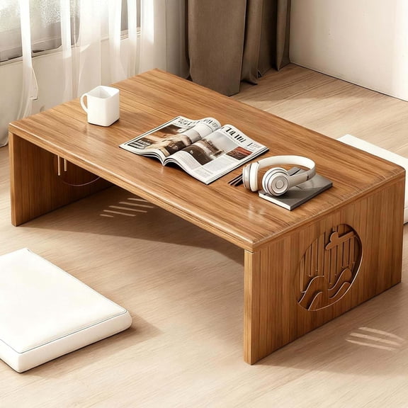 Folding Coffee Table, Low Coffee Table for Sitting on The Floor, Japanese Floor Table No Assembly Small Coffee Tables for Living Room Tatami Tea Room Dining Bedroom 31.5 Inch
