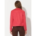 thumbnail image 4 of INSPIRE CHIC Veste en Faux Suède pour Femme à Col Rabattu avec Poches à Rabat et Boutons-Pression Petite Rouge, 4 of 5