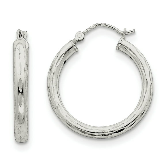 Primal Silver Sterling Silver Diamond-cut Satin Earrings