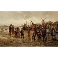 thumbnail image 2 of L. Hardt 24x16 Gold Ornate Framed and Double Matted Museum Art Print Titled - Dutch Fishers, 2 of 4