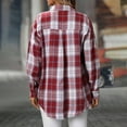thumbnail image 6 of Shadoumai Women Plaid Shirt Jacket Seams Raw Edge Washed Oversized Shirt Jacket With Pockets Flannel Button Down Long Sleeve, 6 of 7