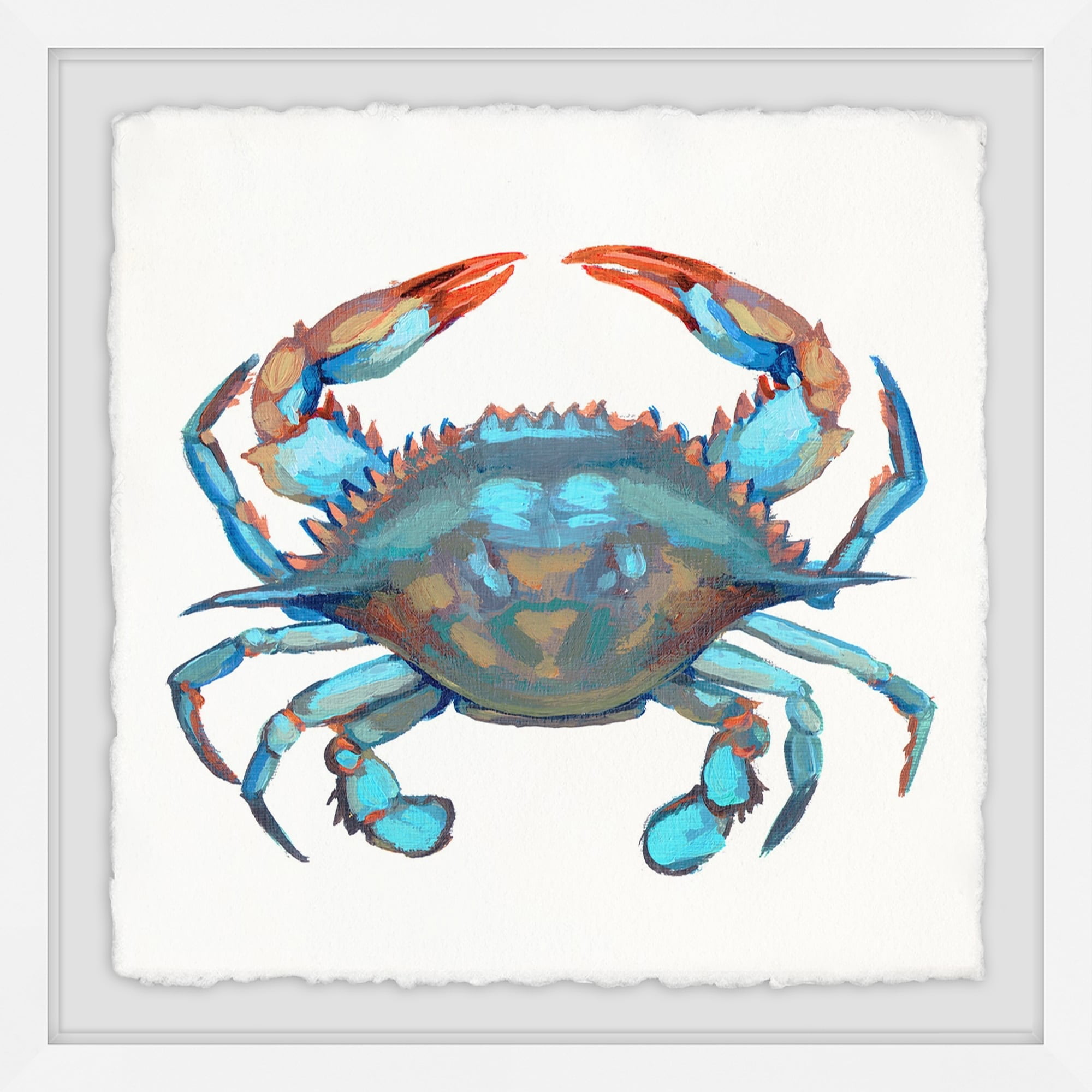 Marmont Hill Icy Blue Crab Framed Print Wall Art - Walmart.com