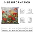 thumbnail image 5 of ONETECH  Throw Pillow Cover Poppy Flowers Oil Painting Red Spring Summer Floral Outdoor Field Acrylic Art Decor Lumbar Pillow Case Cushion for Sofa Couch Bed Standard, 5 of 5