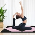 thumbnail image 2 of Costway Folding Gymnastics Mat 8' x 4' x 2'' PU Leather Tumbling Exercise Mat Yoga Gym Light Pink+Black, 2 of 10