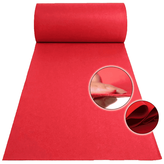 PPOSFPH Non-Slip Red Carpet Roll, Indoor and Outdoor Floor Mat, Red Rug for Wedding Party Event Decor, 3.3ft x 33ft