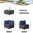 thumbnail image 6 of GAILDON 5-Piece Patio Furniture Set with Glass Table, Outdoor Sectional Rattan, All-Weather Cushions, Blue, 6 of 7