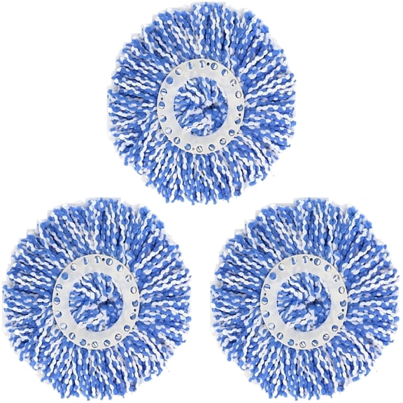 ACDANC 3 Pack 360° Spin Magic Mop Replacement Head,Round Shape Standard Size Microfiber Mop Head Refills