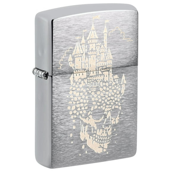 Zippo Lighter - Customized Engraved Message Windproof Skull Castle Design 46477