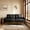 Black, variant on 65" Mid Century Modern Loveseat Sofa, Knitted Fabric Small Couch with Tufted Backrest, 2 Seater Upholstered Settee with Solid Wood Legs for Living Room, Apartment, Office, Black