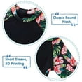 thumbnail image 6 of Aideaone Girls Short Sleeve Swimsuit 2-Piece Tankini Rash Guard Bathing Suit Sets Beach Swimwear 8-14T, 6 of 8