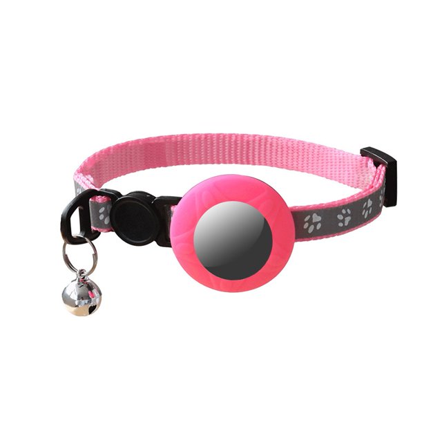 CSChome Collier pour Animaux de Compagnie pour Chiens Collier Réfléchissant pour Animaux de Compagnie - Sangle Réglable Durable avec Cloche, Fixation à Boucle, Confortable à Porter pour AirTag