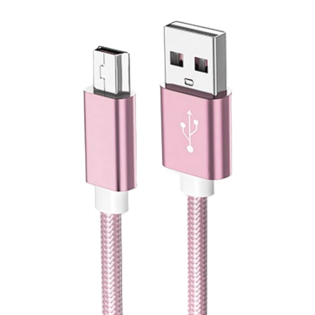 POINTERTECK Câble de Données à Haute Vitesse de Transfert Blindage Sortie Stable Anti-Enroulement Largement Compatible Charge Tressé Fil Mini USB Transfert de Données Câble Chargeur pour Lecteur MP3 MP4