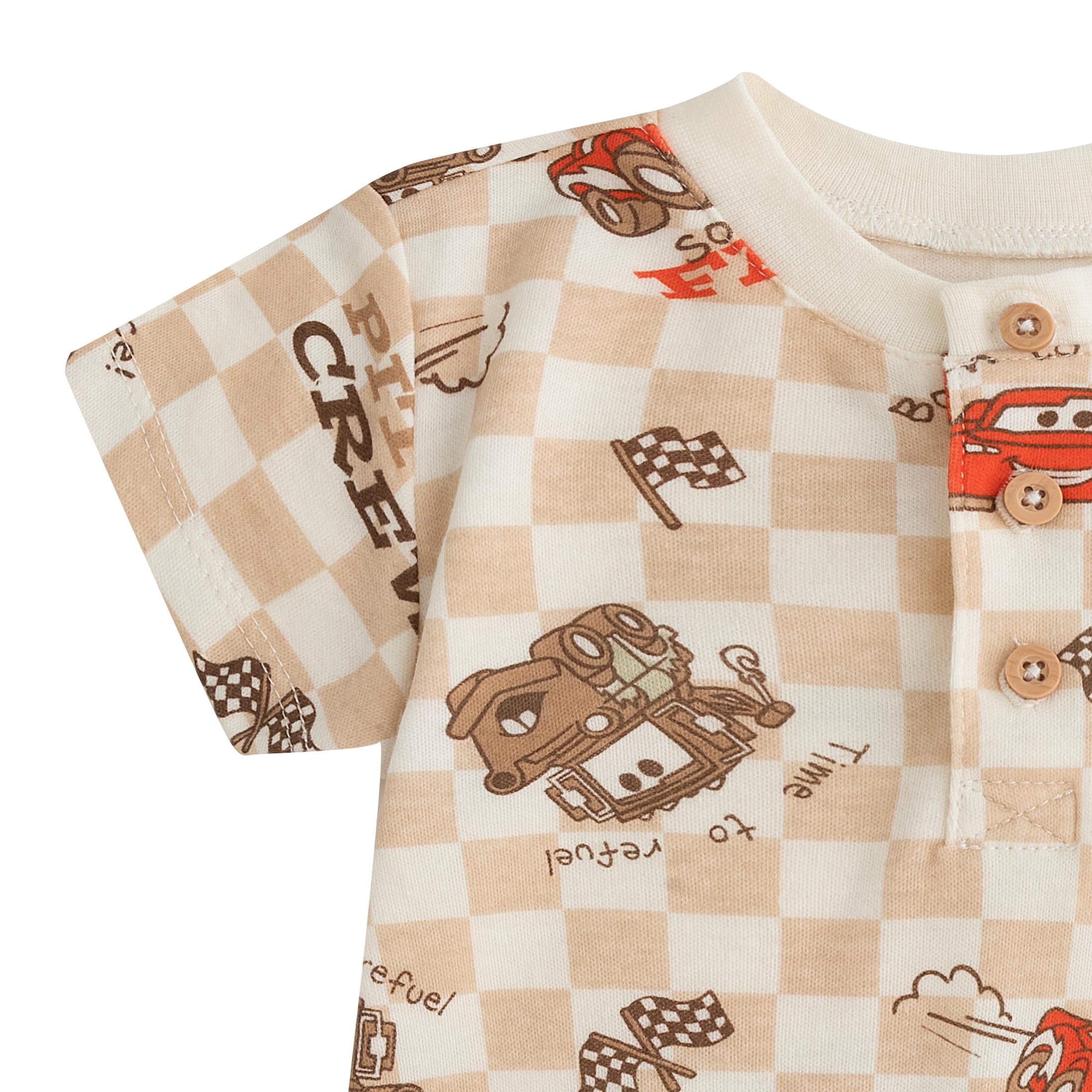 Disney Cars Lightning McQueen Tow Mater Short Sleeve Romper (Baby Boys), 2 Pack, Sizes 3M-18M