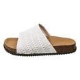 thumbnail image 5 of Rokment Cork Footbed Platform Slides Sandals for Women 2026 Summer Beach Vacation Comfortable Mesh Walking Flat Dress Slip on Slippers Wide Feet White Size 6.5, 5 of 7