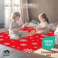 thumbnail image 4 of ODIKA 5'x7' Machine Washable Non-Slip Area Rug, Merry Flurry Seasonal Hearth Adornment High Traffic Rug with Pad, Red, 606081, 4 of 8