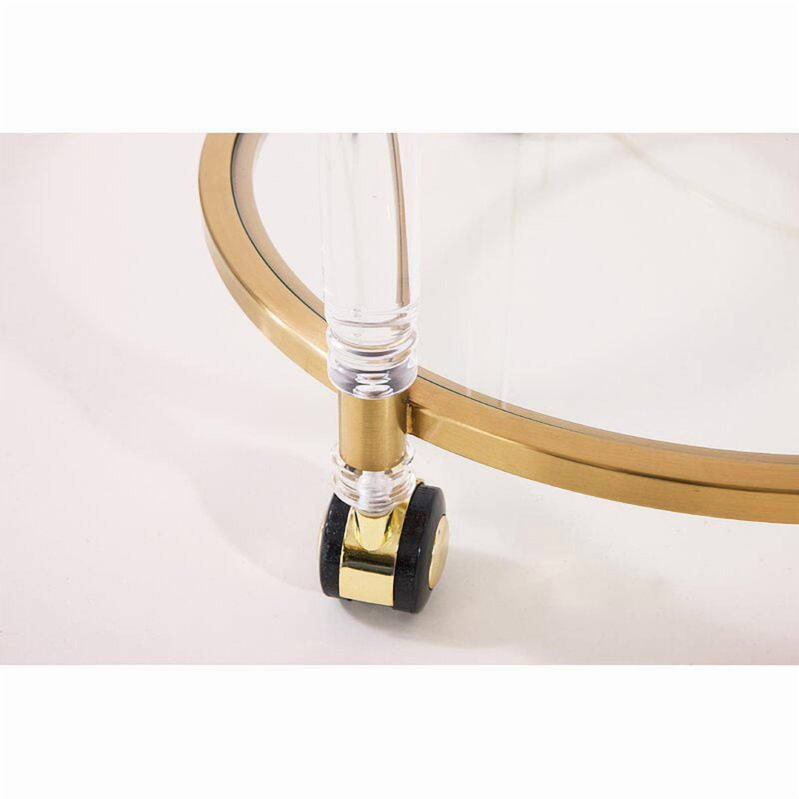 Chariot à barre ronde de couleur or