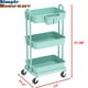 thumbnail image 3 of Rolling Utility Cart Simple Houseware, 3 niveles, turquesa, 3 of 6