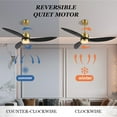thumbnail image 2 of WINGBO  52-inch 3-Blades Indoor Celiing Fan with LED Light & Remote - N/A Gold and Black, 2 of 5