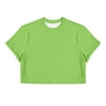 thumbnail image 4 of Evdexr Men's Boxy Cropped Cut T Shirts Short Sleeve Round Neck Tee Casual Basic Tops Green S, 4 of 5