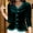 Velvet tops-Green, variant on Spring Tops for Women Clothes under $5.00 New Women's Style V-Neck Pullover with Golden Velvet Bottom Warm Coat Long Sleeved Top/Black XXL